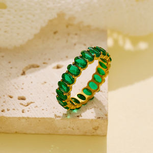 छल्ले लक्जरी थोक 18k प्रकाश सरल सोना मढ़वाया आभूषण के लिए मिश्रण बहुत लड़कियों महिलाओं को घर शादी भोज होटल जिक्रोन अंगूठी - Product Image 4