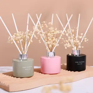 DGC fleur séchée roseau diffuseur coffrets cadeaux bougies parfumées nordiques bocal en verre avec boîte-cadeau pour mariage décor à la maison