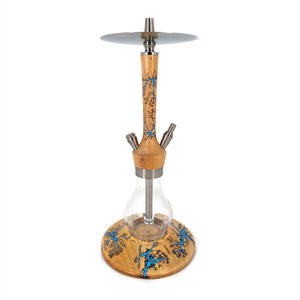 Chicha en bois élégante avec un design éclair, ensemble en bois et verre, luxe haut de gamme, chicha d'intérieur, salon, bar, restaurant, fumer du shisha - Product Image 3