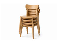 Chaise de salle à manger empilable en chêne naturel, dossier massif, chaise en kit pour café, restaurant, salle d'événements