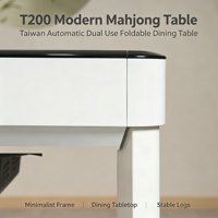 Table de Mahjong automatique de style taïwanais T200, pliable, 2 en 1, double usage, Mahjong et table de jeu carrée pour la maison