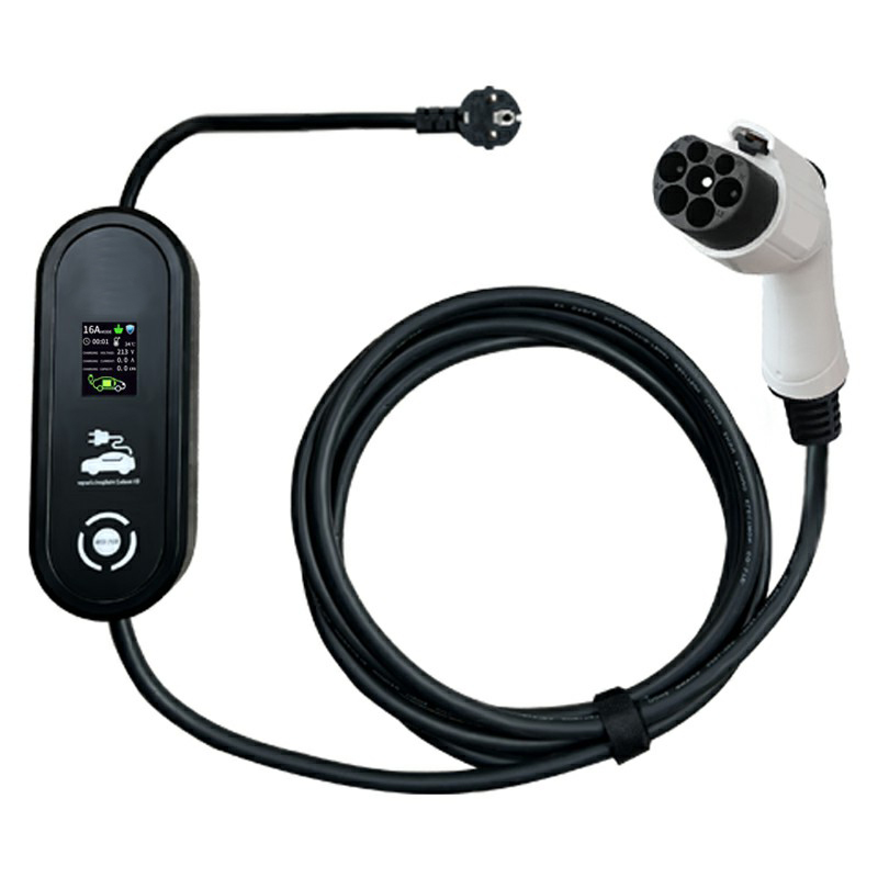 Производство портативного кабеля для зарядки Type 2 Evse 16a 32a Ev Cable Coiled Spiral Plug ev charger connector