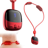 Gesundheitspflege Nackenmassagegerät Mini Taschenformat Zervikalmassagegerät 9 Geschwindigkeiten 3 Stufen Wärme Vibration EMS Puls Nackenstützgerät