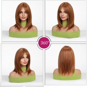 Esmee Perruques courtes droites rouges naturelles résistantes à la chaleur pour femmes - Product Image 5