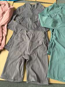 Vêtements pour femmes ensemble de shorts vert Nylon or veste à glissière Shorts <span class=keywords><strong>Yoga</strong></span> Gym Fitness Wear 2 pièces ensemble femmes survêtements été - Product Image 5