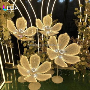 LEDA Modern Romantic Adjustable Height Metal <b>Flower</b> Led <b>Floor</b> <b>Lamp</b> Wedding Aisle Decoration with Customizable Sizes for Events - Product Image 1