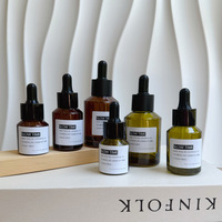 Flacon en verre pour sérum de soin de la peau, logo personnalisé de luxe, ambre, huile essentielle pour la croissance des cheveux, flacon compte-gouttes cosmétique