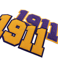 Écusson brodé en chenille et caoutchouc violet et or vieilli, numéro grec 1911 de la fraternité Omega Psi Phi, à repasser sur les sweats et les casquettes