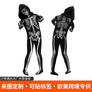 Traje de Cosplay de Esqueleto, Diseño Personalizado, Unisex, Fibra de Poliéster, Disfraz de Halloween con Sombrero - Product Image 4