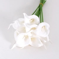 Fleurs artificielles miniatures en PU effet naturel, fausses lys Calla pour mariage, décoration de table, décoration intérieure, accessoires photo