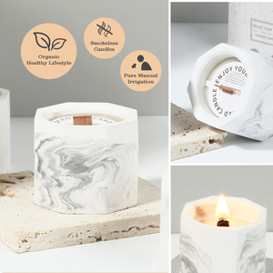 Bougies parfumées élégantes de qualité supérieure à motifs de <span class=keywords><strong>marbre</strong></span> avec mèches en bois pour une ambiance esthétique à la maison - Product Image 3