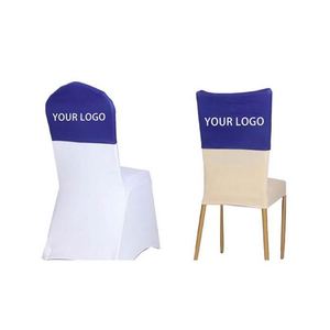 Custom Logo Spandex Chair Cap Covers Sashes Bands Hood <b>Hat</b> <b>for</b> <b>Wedding</b> Party Event Decoration Promotional Gifts - Product Image 1