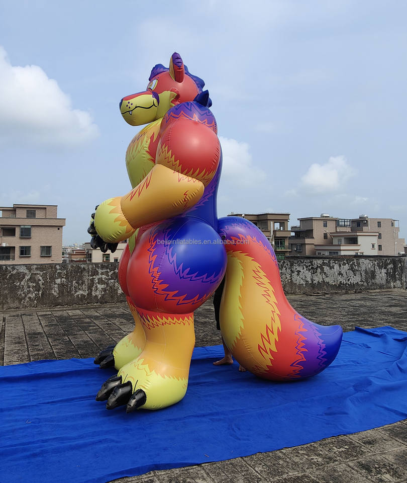 Customized Size Outdoor Large Fire Wolf Inflatable Doll for Events ...