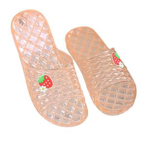 Pantuflas Planas de Cristal para Mujer, Transparentes, de Plástico Grueso, para Uso en Interiores y Exteriores, con Diseño de Rayas en Colores Pastel - Product Image 1