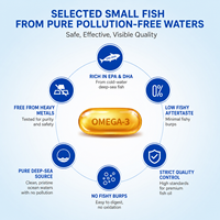Gélules d'huile de poisson RTG naturelle et durable à 97 % de pureté, antioxydant pour adultes, en stock, supplément d'Oméga-3 EPA DHA 1400 mg