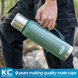 Thermos en <span class=keywords><strong>acier</strong></span> <span class=keywords><strong>inoxydable</strong></span> <span class=keywords><strong>1L</strong></span> pour Yerba Mate, best-seller, bouteille d'eau isolée à double paroi, <span class=keywords><strong>gourde</strong></span> isotherme avec tasse à Yerba Mate - Product Image 6