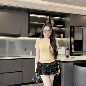 Haut en maille décontracté pour femme, col rond, coupe ajustée, tissu écologique, respirant, service OEM pour la saison chaude, anti-boulochage - Product Image 3