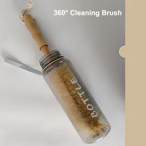 Factory Manufacture Large Long Handle Beech Bottle Sisal Cup Brush