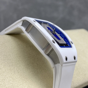 2026 New 0701 Barrel Shaped Waterproof Full Diamond Blue Dial Fashion ladies' Business Dating Leisure <b>Mechanical</b> <b>Watch</b> - Product Image 4