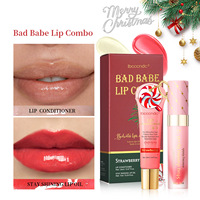 Ensemble de soins pour les lèvres Ibcccndc, baume à lèvres et huile à lèvres parfumés à la fraise, kit hydratant longue durée, brillant et lissant pour les lèvres