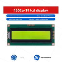 Módulo de interfaz I2C RGB de matriz de puntos de caracteres 16x2, color amarillo verde, 1602A-19, resolución 5P/6P, retroiluminación LCD de 5V, controlador IC AIP31068