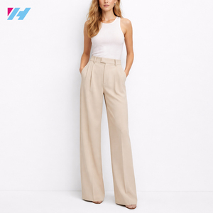Pantaloni a Gamba Larga da <span class=keywords><strong>Donna</strong></span> a Vita Alta, Eleganti Pantaloni da Ufficio su Misura - Product Image 1