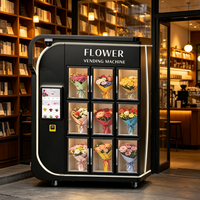Distributeur Automatique de Fleurs Réfrigéré 24h/24 avec SDK, Paiement par Carte de Crédit, Monnayeur, Refroidissement LED, Kiosque Libre-Service pour Bouquets, Idéal Centres Commerciaux et Extérieur
