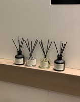 Diffuseur d'aromathérapie en rotin de verre noir mat de luxe parfum longue durée pour bureau à domicile ou hôtel