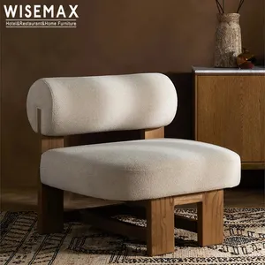 WISEMAX mobili moderno design elegante divano singolo sedia casa struttura in legno sedia imbottita in tessuto per il tempo libero per soggiorno