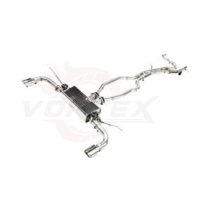 Système d'échappement Catback Vortex en acier inoxydable avec soupape pour Audi Q7 3.0T 3.6 avec silencieux central carré et doubles sorties chromées - Product Image 2