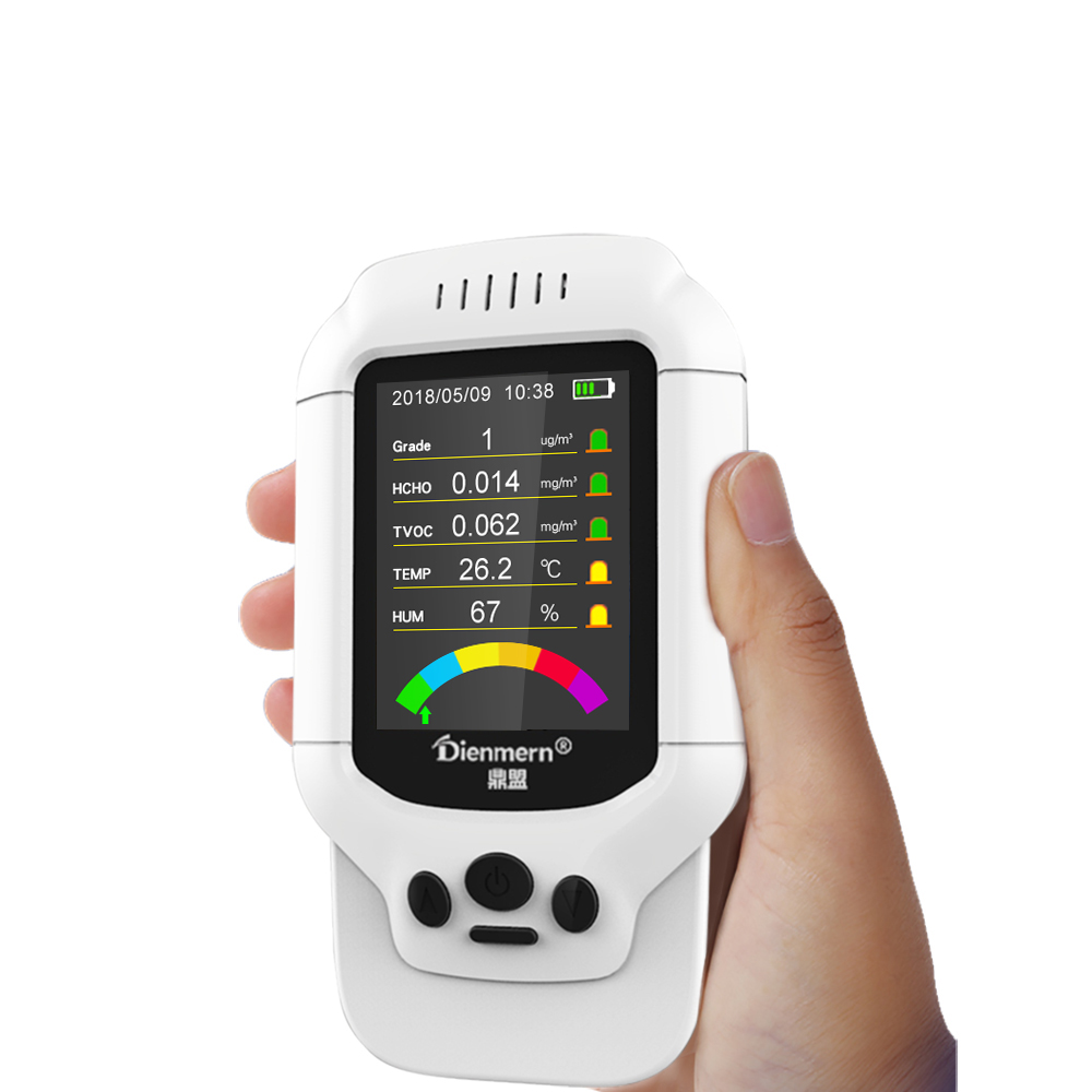 Монитор качества воздуха PM2.5 PM1.0 детектор температуры пыли HCHO TVOC влажность внутренний газовый анализатор