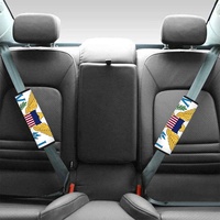 Coussinets de ceinture de sécurité de voiture en néoprène imprimés drapeau des Îles Vierges, 2 pièces, avec fixation auto-agrippante, coussin d'épaule amovible pour voiture