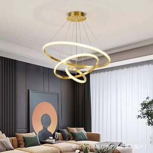 Modern Minimalist Round Chandelier Led Light Source Touch Control Multi Head Home Lighting For Living Room Bedroom Dining Room - Product Image 4