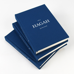 Custom Embossed Navy Blue Hardcover Journal Premium Sewing Bound Lined Notebook Ribbon Bookmark Luxury <strong>Office</strong> Paper <strong>Printing</strong> - Product Image 1