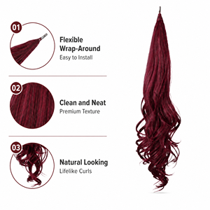 Extensión de Cola de Caballo Flexible de 32 Pulgadas y 100g, Fibra Sintética Resistente al Calor, Larga y Ondulada, Cabello Sintético Rizado - Product Image 3