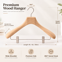 Cintres en bois de chêne de haute qualité avec logo pour vêtements, costumes et robes, pour les marques de magasins de vêtements