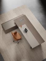Bureau de direction moderne en bois extensible pour PDG, directeur général ou cadre supérieur