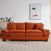 Canapé de salon de style nordique moderne minimaliste, tissu Snow Neil rembourré d'éponge et pieds en plastique