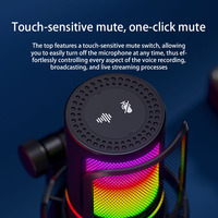 Micrófono de Condensador USB RGB, Micrófono para Streaming y Juegos, Plug&Play, Compatible con Windows/MAC para Grabación en Estudio