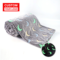 Couverture polaire personnalisée Ujoy – Qualité supérieure, cadeau d'anniversaire tendance, douce et confortable, couverture de canapé luminescente motif lune