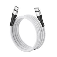Kabel Pengisian Daya Tipe-C ke Tipe-C 100W Kecepatan Tinggi dengan Penyimpanan Magnetik Logam, Pengisian Cepat & Sinkronisasi Data, Portabel untuk Perjalanan, Kantor, Rumah