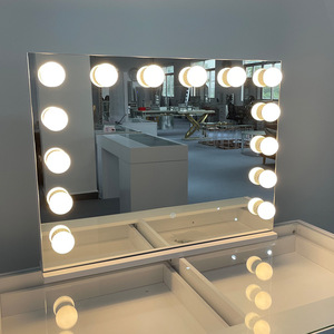 Coiffeuse de luxe <span class=keywords><strong>blanche</strong></span> avec éclairage LED, grand miroir et 7 tiroirs pour chambre à coucher – Fabricant - Product Image 5