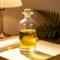 Bouteille d'huile en verre de luxe 3.3/10/17oz avec bouchon verseur à double compartiment, distributeur d'huile d'olive anti-goutte pour marque