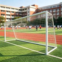 But de football en aluminium multi-tailles pour 5, 7 ou 11 joueurs, avec filet, pour l'entraînement et la compétition