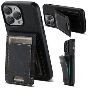 SUTENI PU cuir porte-cartes porte-monnaie étui de téléphone pour <span class=keywords><strong>iPhone</strong></span> 11 12 13 14 15 16 Plus 17 Por Max pour Pixel <span class=keywords><strong>10Pro</strong></span> 9 8A 7 6 - Product Image 1