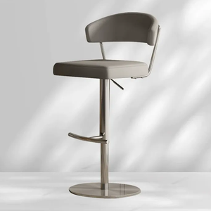 Nordic Style Restaurant bar Stools <b>Chairs</b> Customizable Stainless Steel Swivel Adjustable <b>Round</b> Metal Base Commercial Furniture - Product Image 1