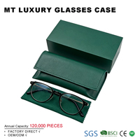 Étui à lunettes haut de gamme en PU semi-rigide personnalisable, design rectangulaire tendance pour lunettes de soleil, avec logo.