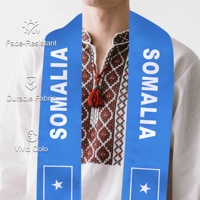 Écharpes à franges personnalisées pour supporters de football, drapeau national, écharpe drapeau de la Somalie, vente en gros