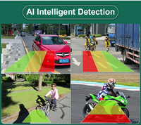 IPoster 7 pouces camion Quad View 4Ch DVR IPS moniteur étanche AI détection d'angle mort avec alarme rétroviseur 1080P caméras Kit