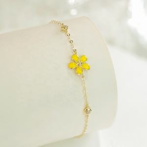 18 קראט זהב מזל חמישה פרח מיני עלה מיני פרח וינטג zircon צמיד קסם הסיטונאי מותאם אישית unisex - Product Image 5